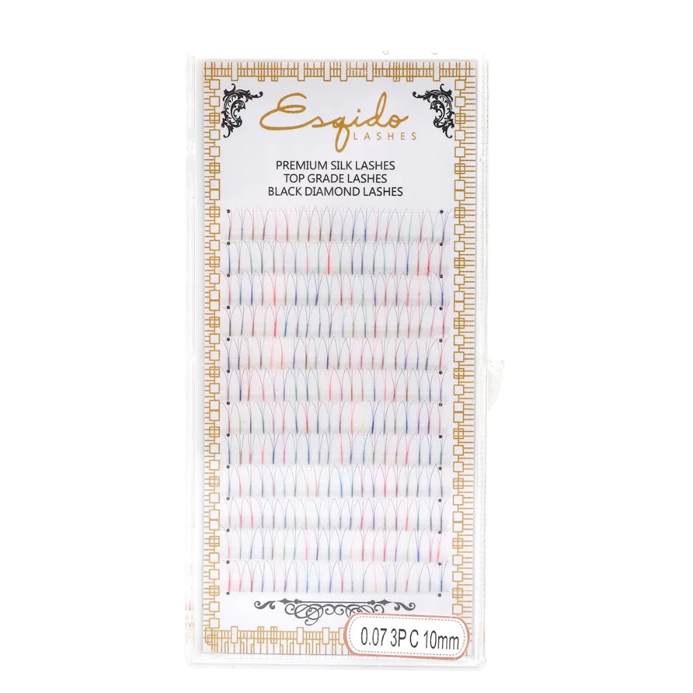 

3D4D5D Russian Roll Color Eyelash Extension Short Handle Prefabricated Fan Eyelashes Hot Eyelashes Personal Extension eyelashes