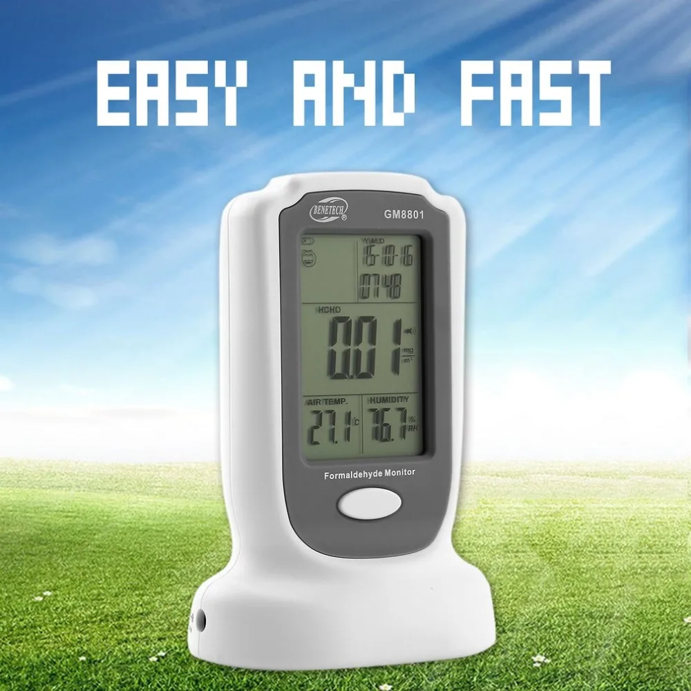 

GM8801 High Sensitive Formaldehyde Detector Meter HCHO Air Quality Testing Gas Analyzer Tester 0-3mg/m3