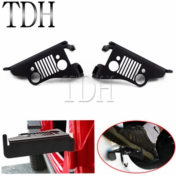 

2pcs Black Car Foot Pegs Iron Brake Pedal Hinges Foot Rest For Jeep Wrangler JK 2DR JKU 4DR 2007-2018 Footpeg Front Footrest