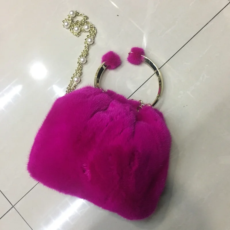 100% natural mink fur handbag (2)