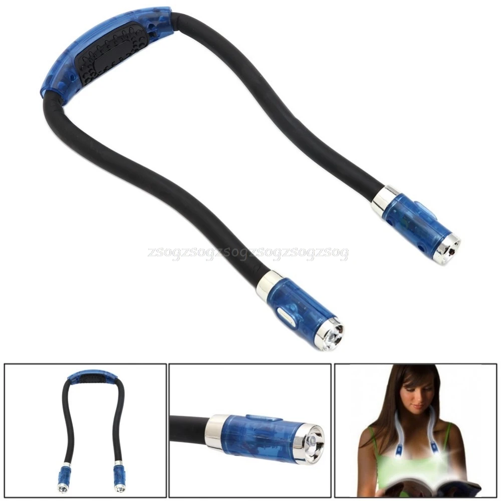 

Flexible Adjustable Hug Book 4 LED Light Neck Night Lamp Torch For Study Reading N27 dropship