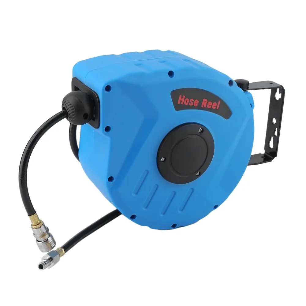 

Multifunction Auto Electric Rewind Compressed Air Hose Drum Pneumatic Hose Reel 10m Quick Coupling 3/8 Retractable Enclosed Reel