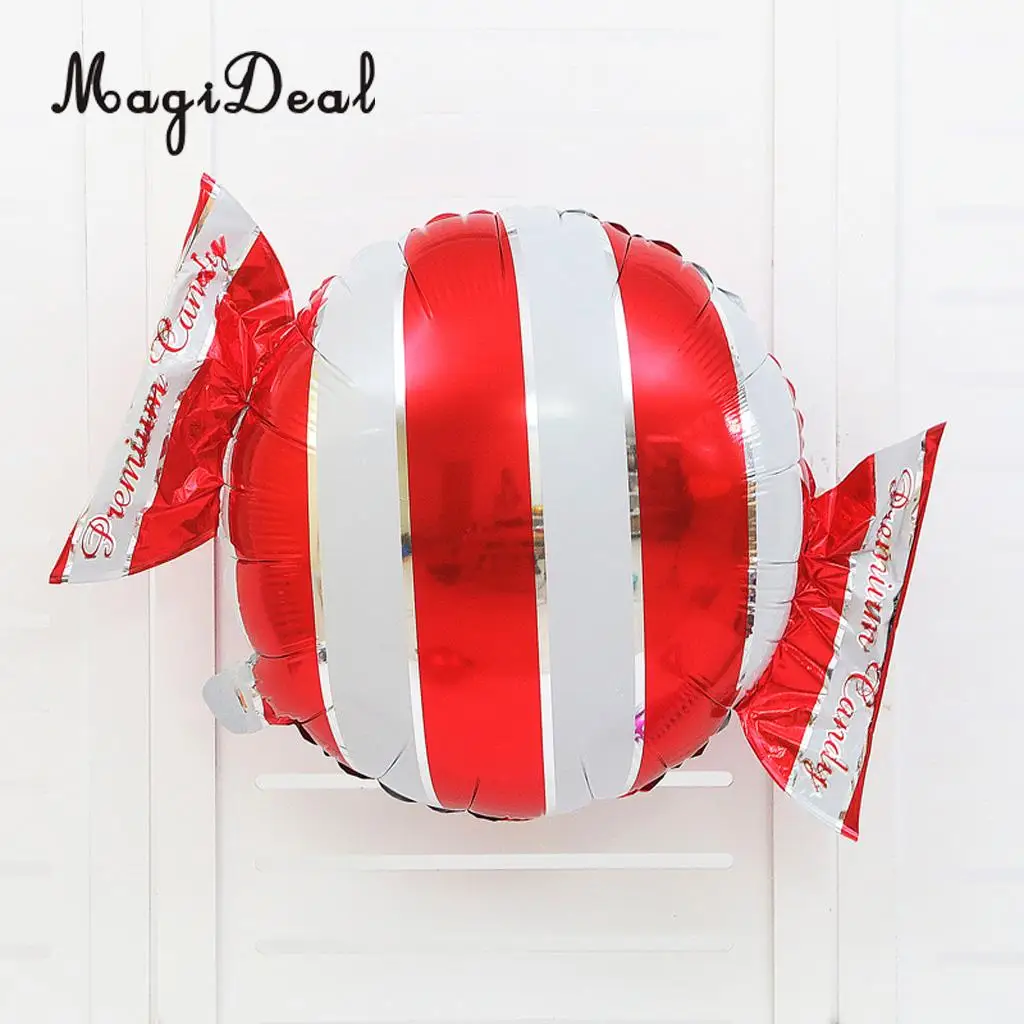 MagiDeal 5pcs Lovely Stripes Dots Sweet Candy Shape Aluminium Film Balloon Wedding Birthday Party Decor Kids Toy
