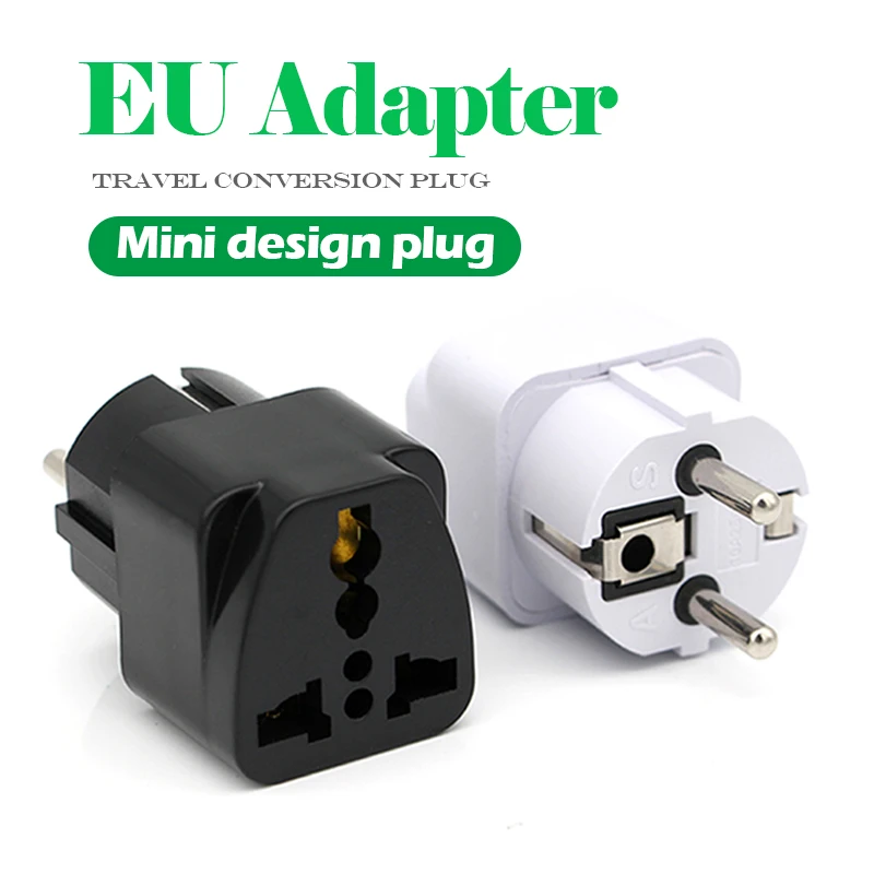 2/ Pieza Viaje de Enchufe Adaptador UK de Alemania