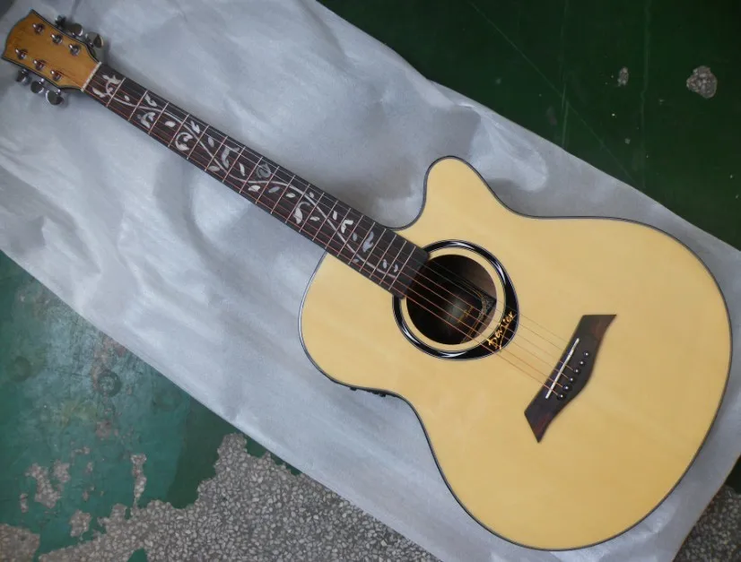 

40inch natural color electric acoustic guitar free shipping
