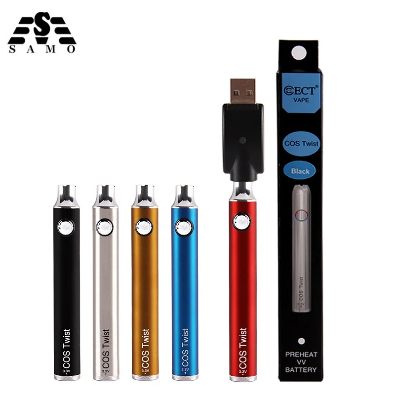 50 шт. Cos Twist Battery 650mAh Preheat Vape Pen 3 4 0 V для vape pen atomizer clearance 510 tank|Батареи электронных