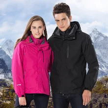 Стильные и простые уличные куртки из двух предметов для мужчин и женщин куртка-пуховик три в одном индивидуальный командный комбинезон на холодную зиму