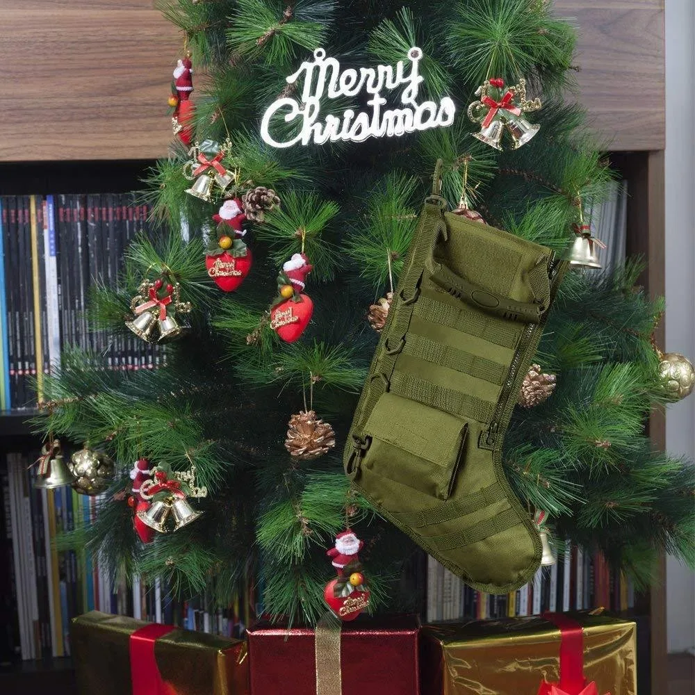 

Christmas Stock Hanging Tactical Molle Christmas Stocking Bag Pouch Utility Storage Bag Military Hunting Christmas Socks Gift