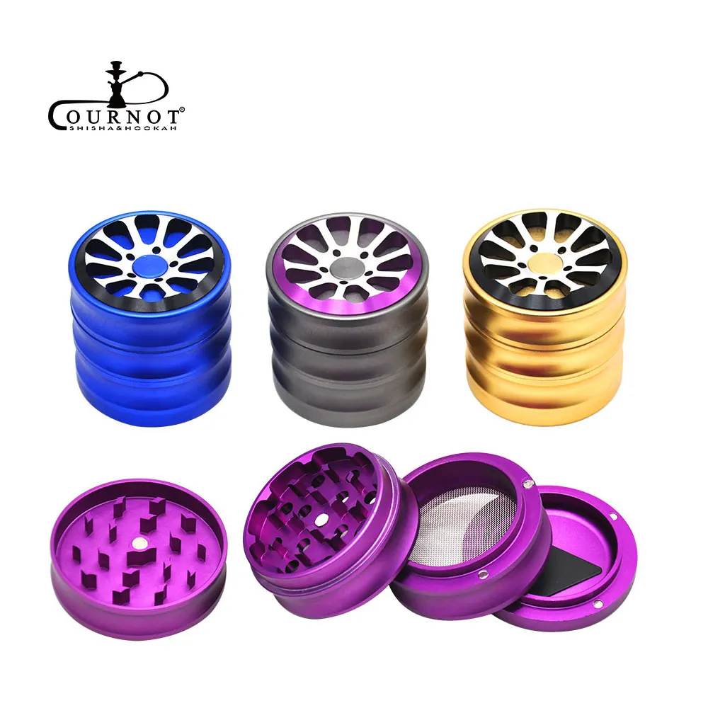 

COURNOT Wheel Air Craft Grade Aluminum Tobacco Herb Grinder 60MM Sharp Diamond Teeth Spice Mill Crusher Herbal Weed Grinder