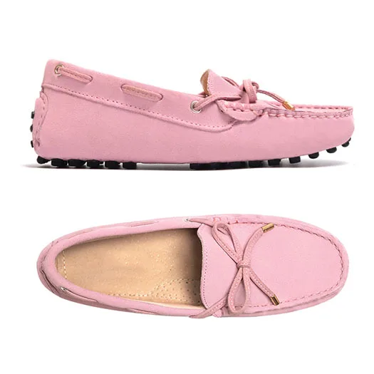 Pink 3 Синий замша Корейский мокасины зеленый дизайнер мех лодка конфеты бахрома Женщины плоские туфли с маленьким милым галстук-бабочка лук зашнуровать лоферы Мода отправка капель последние весенняя осень европейская - Цвет: Pink 3