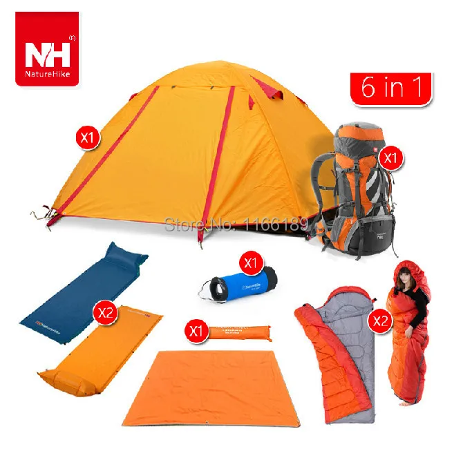 2 Person Outdoor Camping equipment set including Tent*1+sleeping Bag*2