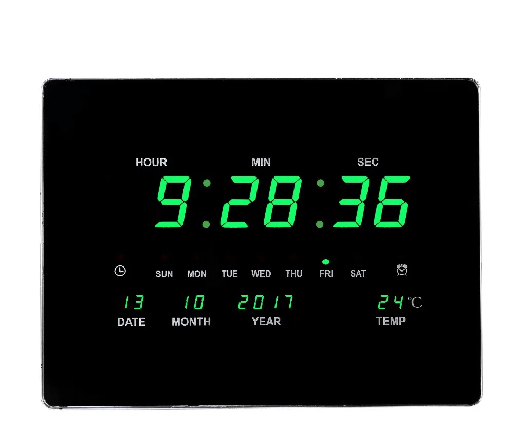 Светодиодный электронный календарь настенные часы для гостиной/спальни/офиса/Настенные Подвесные часы с цифровым термометром европейские декоративные часы