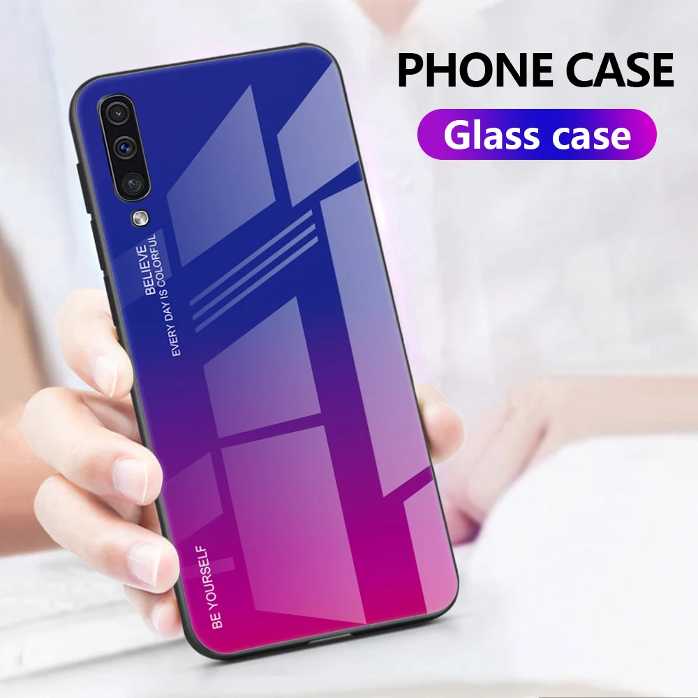 

Frame Fashion Gradient Case Xiaomi Mi 9 SE Mi 9T Pro Tempered Glass Case Xiaomi Mi9 se Mi 8 A2 Lite A2 Soft Bumper Silicone Case