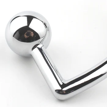 Beeger Good quality Stainless Steel Metal Anal Hook with Penis Ring for male, Anal Plug,Penis Chastity Lock,Fetish Cock Ring 4
