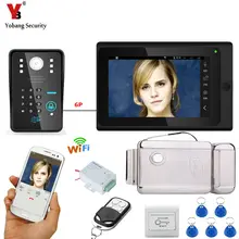 Yobang безопасности " HD видео дверной звонок WIFI код ID карты разблокировка домофон наборы+ кнопка выхода Электрический/NC/магнитный дверной замок вариант