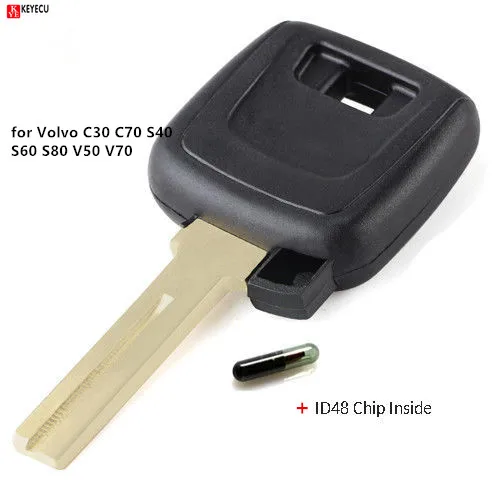 Keyecu Smart Transponder Chip Ignition Key With Id48 Chip For Volvo S80