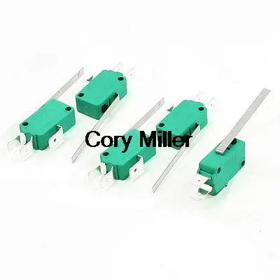 250VAC 16A SPDT 3 контактный длинный концевой выключатель с прямым рычагом на шарнире