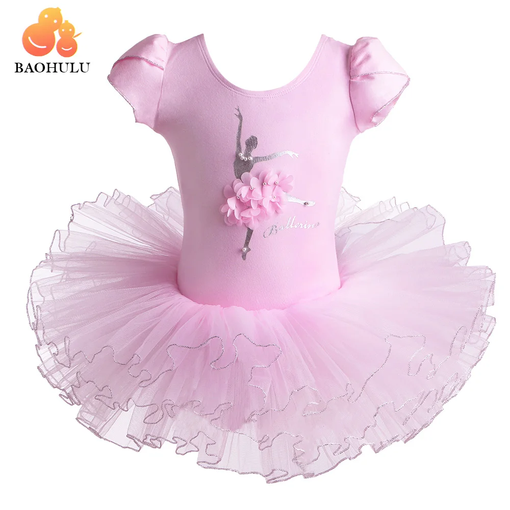 

BAOHULU Pink Dress Ballet Tutu Cotton Princess Dress Child Gymnastics Leotard Costume Dance Wear for Kids Little Girls Clothes