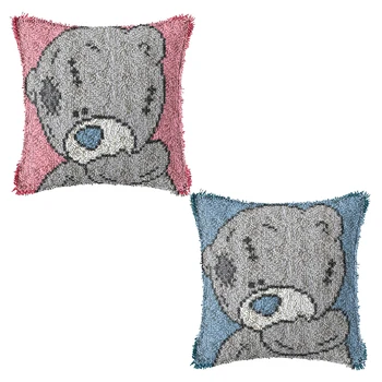 

Cartoon Bear embroidery pillow latch hook rug kits carpet embroidery sale sets cross-stitch pillow do it yourself diy rugs