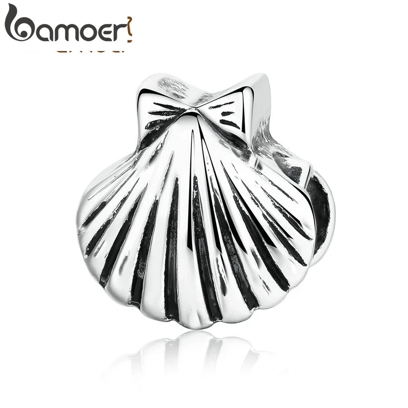 

BAMOER High Quality Silver Color Sea Shell Vivid Charms Fit DIY Bracelets & Bangles for Women Accessories PA5314