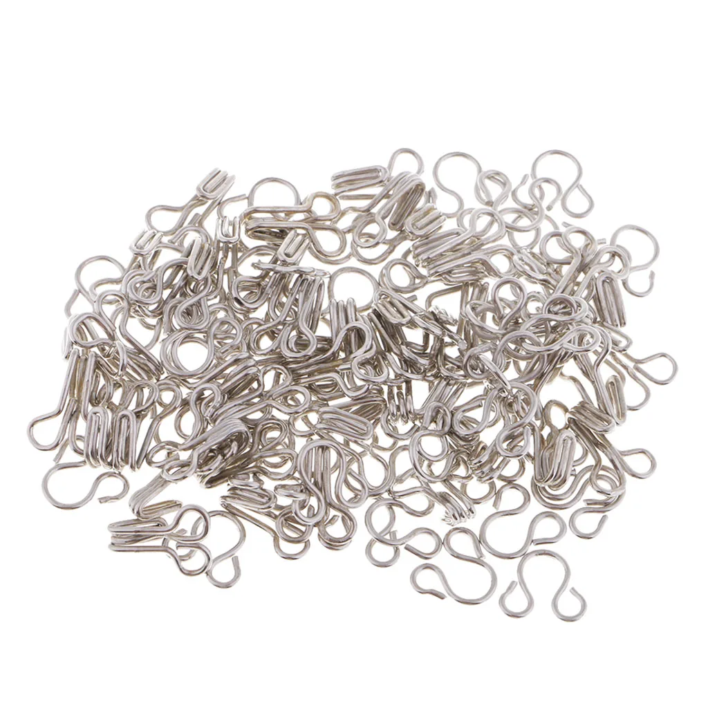 50 Set Hooks and Eyes Closure for Clothing, Pants, Dress, Bra Making Sewing Accessories