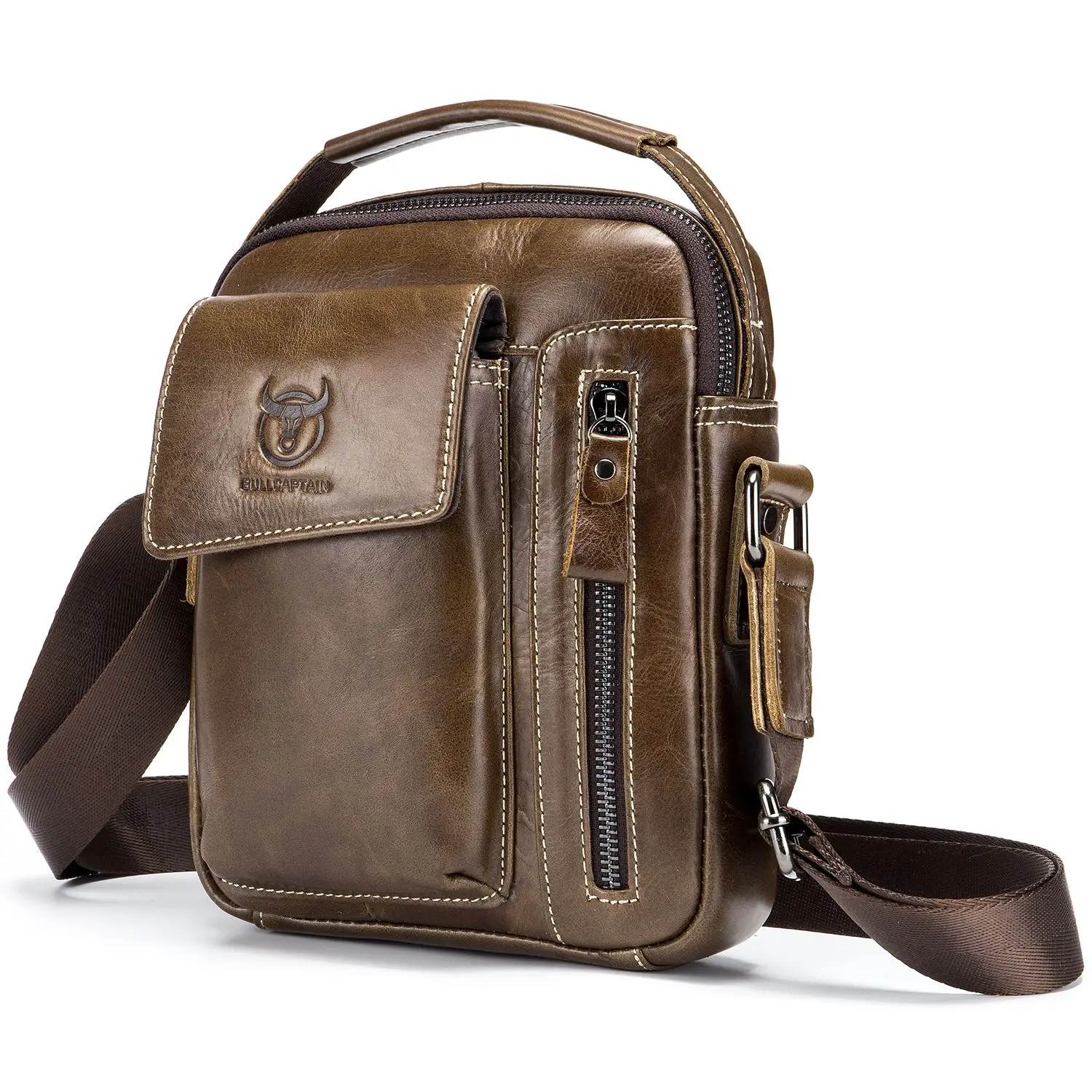 2 اللون Bullcaptain الكلاسيكية العلامة التجارية جلد طبيعي الأعمال رسول حقيبة خمر حقيبة Crossbody للرجال عارضة الكتف حقيبة 2 اللون Bullcaptain الكلاسيكية العلامة التجارية جلد طبيعي الأعمال رسول حقيبة خمر حقيبة Crossbody للرجال عارضة الكتف حقيبة