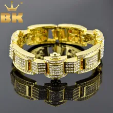 Шикарный королевский мужской крутой тяжелый браслет серебряный черный золотой цвет Iced Out браслеты со стразами хип-хоп шикарные модные ювелирные изделия