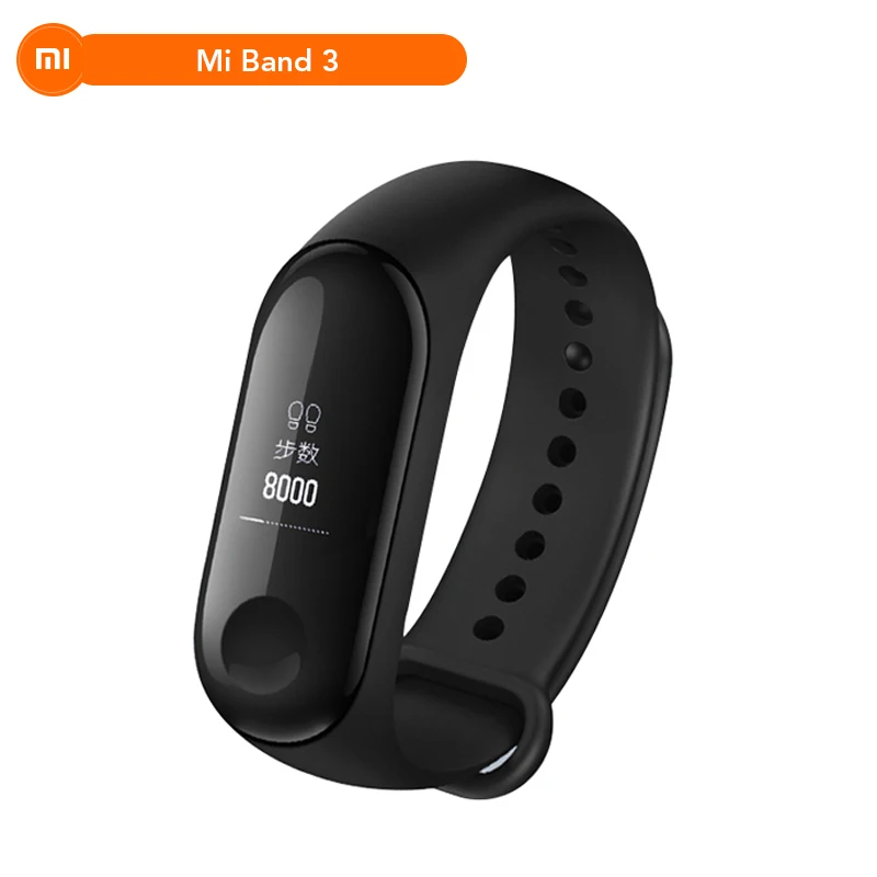 Xiaomi mi-браслет 3 Xio mi пульсометр Bluetooth 4,2 умный спортивный браслет OLED mi band 3 Smartband разноцветные ремни - Цвет: Black Standard