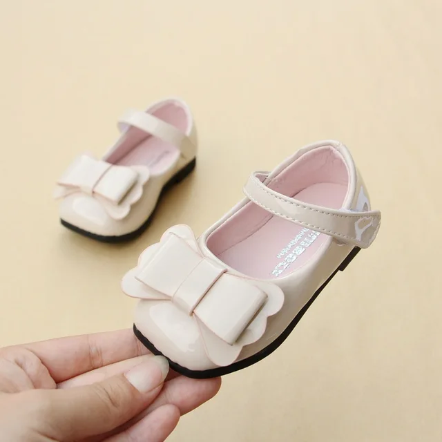 New Brand Red Color Patent Leather Baby Girls Dress Shoes Cute Infant