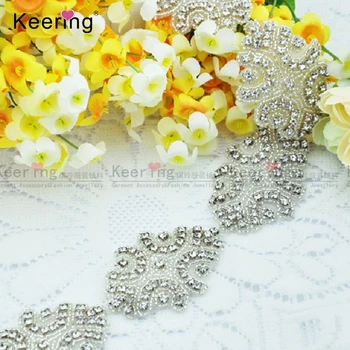 

Min Order Fashion Rhinestone Iron On Patches for Clothing WRA-106