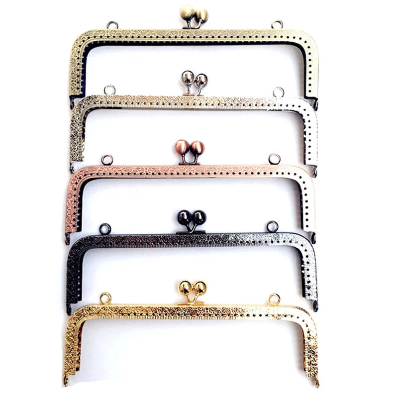 

10Pcs Flower Carved Embossed Rectngle Alloy Frame Kiss Clasp Lock For Purse Bag Handbag Handle Accessories 20cm