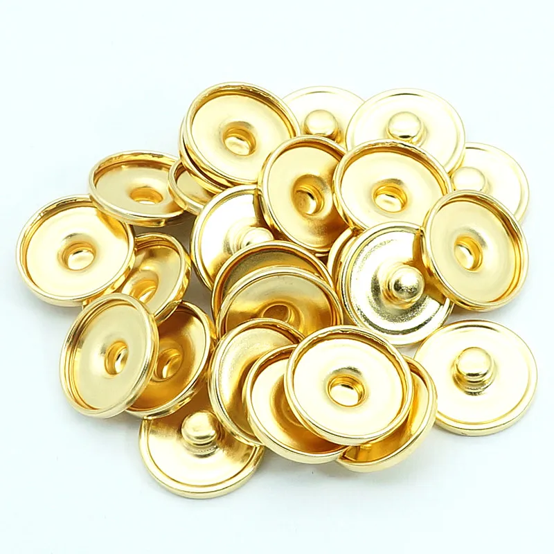 New golden 12MM/18MM/20MM snap buttons 50pcs/lot fit glass cabochon DIY