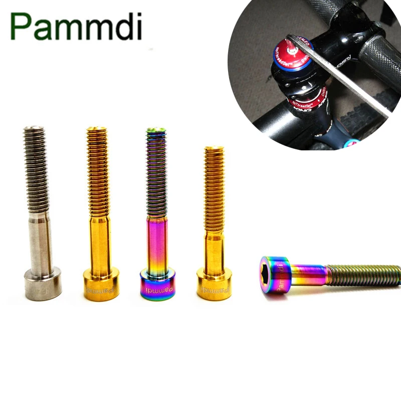 1pcs M6 x 35/ 40 mm Bike Headset Bolt Titanium Ti Bicycle Stem Top Cap