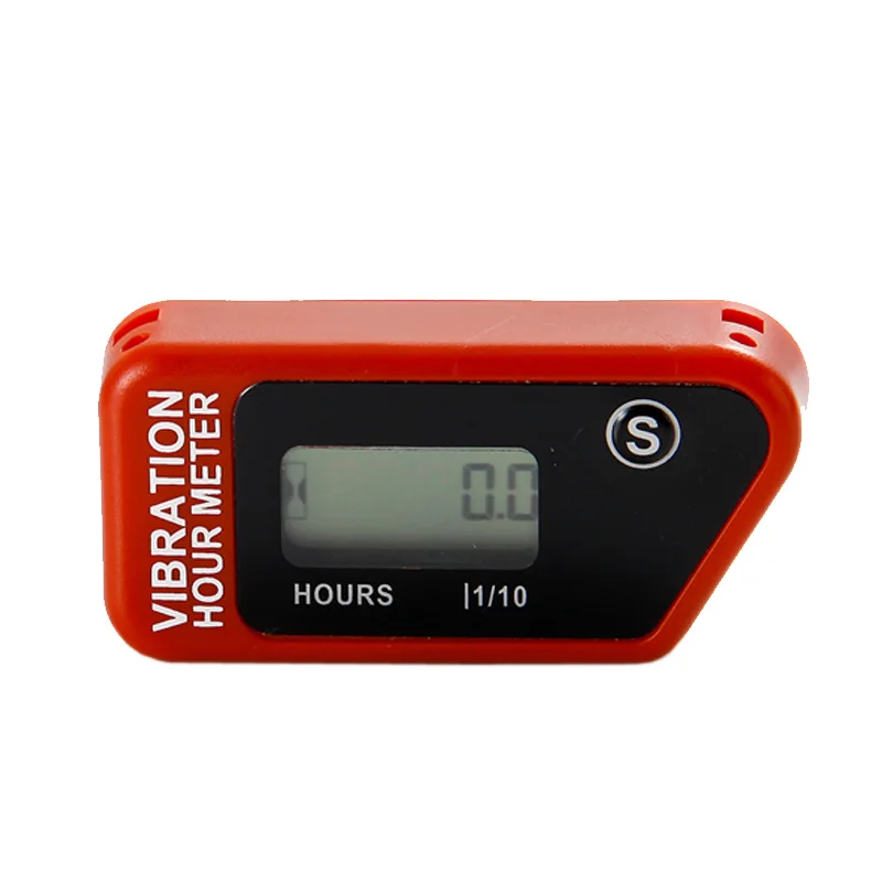 

Red Free shipping Resettable LCD Wireless Vibration Hour Meter For chainsaw pit bike dirt bike lawn mower snowmobile ATV marine.