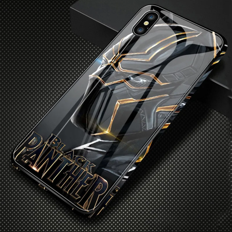 Роскошный чехол из закаленного стекла для iPhone 11 6 6s 7 8 Plus X XR XS Max задняя