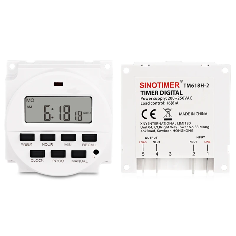 Sinotimer реле времени инструкция Купить LEDSMITH TM618H-2 В 220 В AC 16A Цифровой Реле времени 7 дней программиру