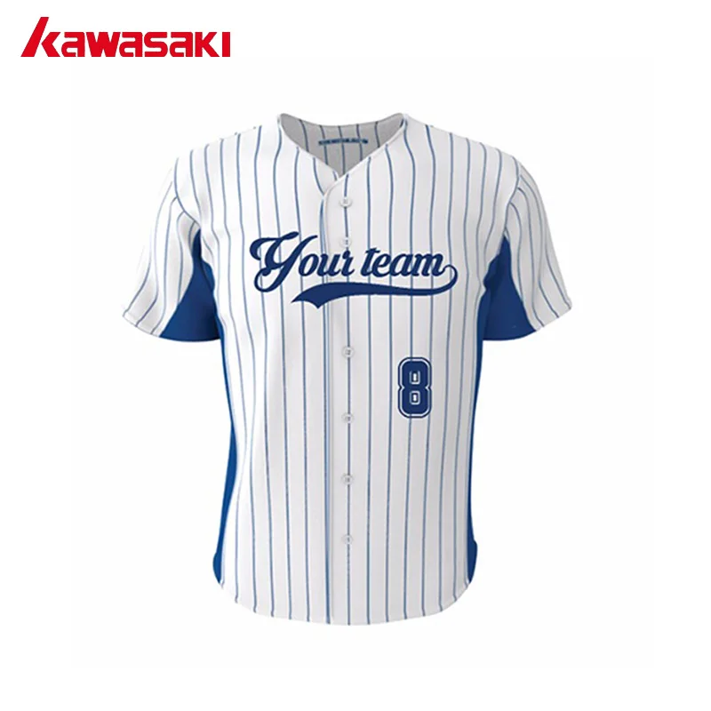 Kawasaki Knitted V neck Men's Baseball Jersey Shirt Custom Sublimation
