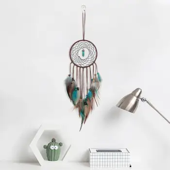 

Moonlight Dream Catcher Feather Wind Chimes Handmade Wall Hanging Dreamcatcher Night Light With Lighting For Bedroom Ornament