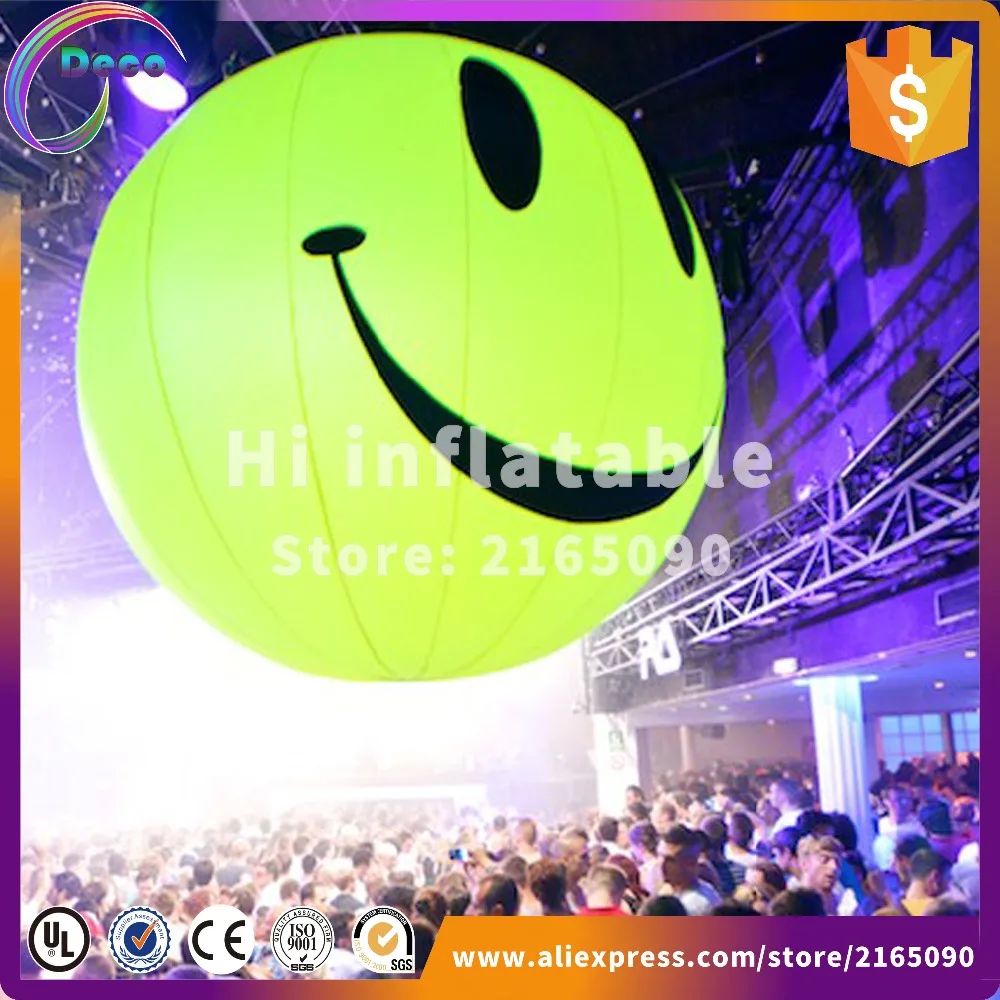 

Hanging Inflatable lighting smile Sphere