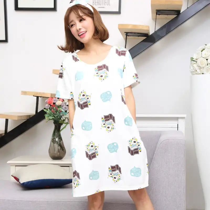 cotton short sleeve nightgown