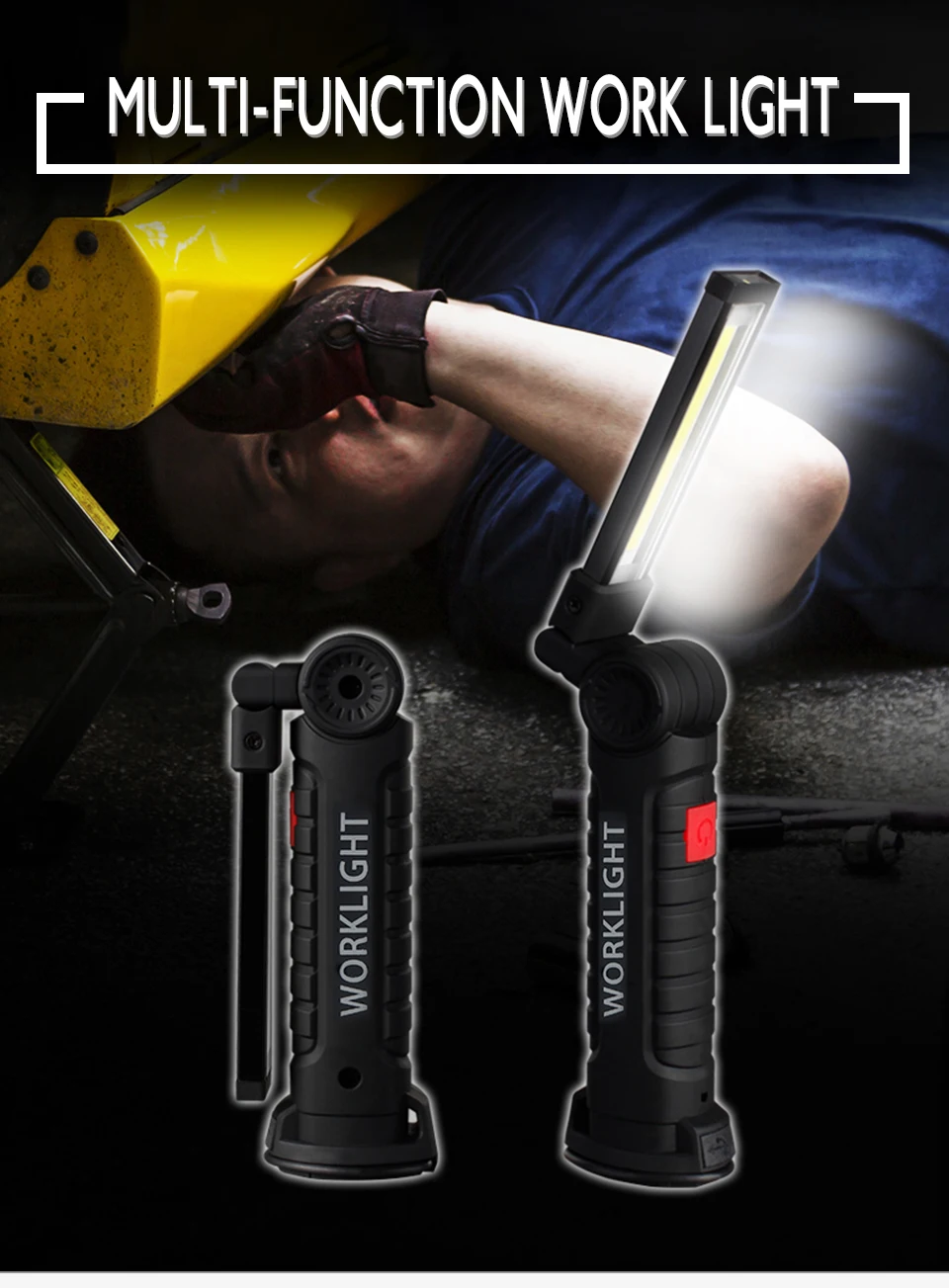 LED COB Rechargeable Magnetic Torch Flexible Inspection Lamp (1)