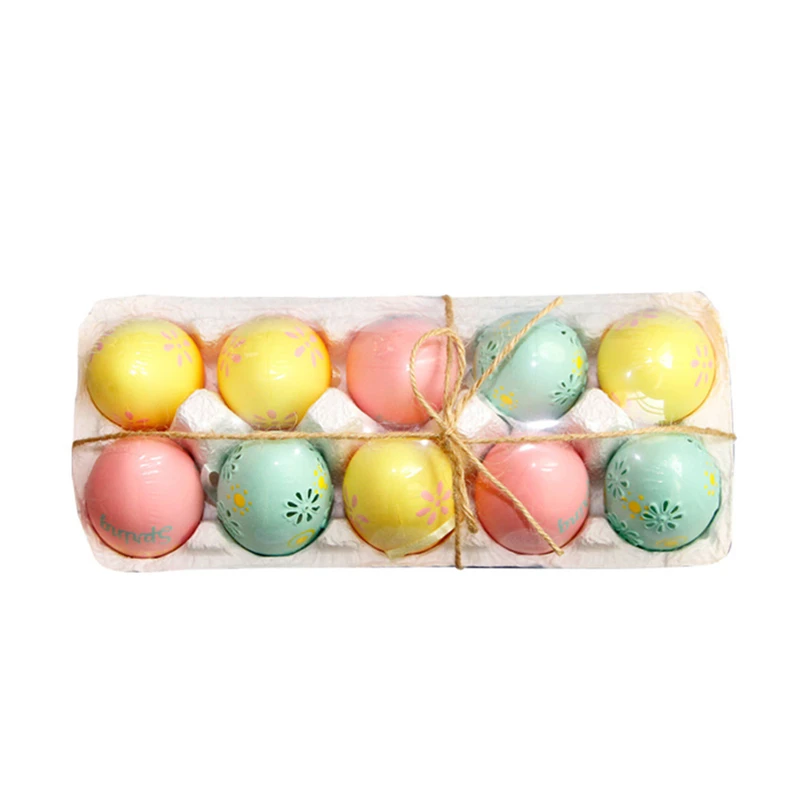 

10pcs Color Plastic Hanging Rope Easter Eggs Gifts Colored Egg Easter Events Birthday Party DIY Decorative Kids
