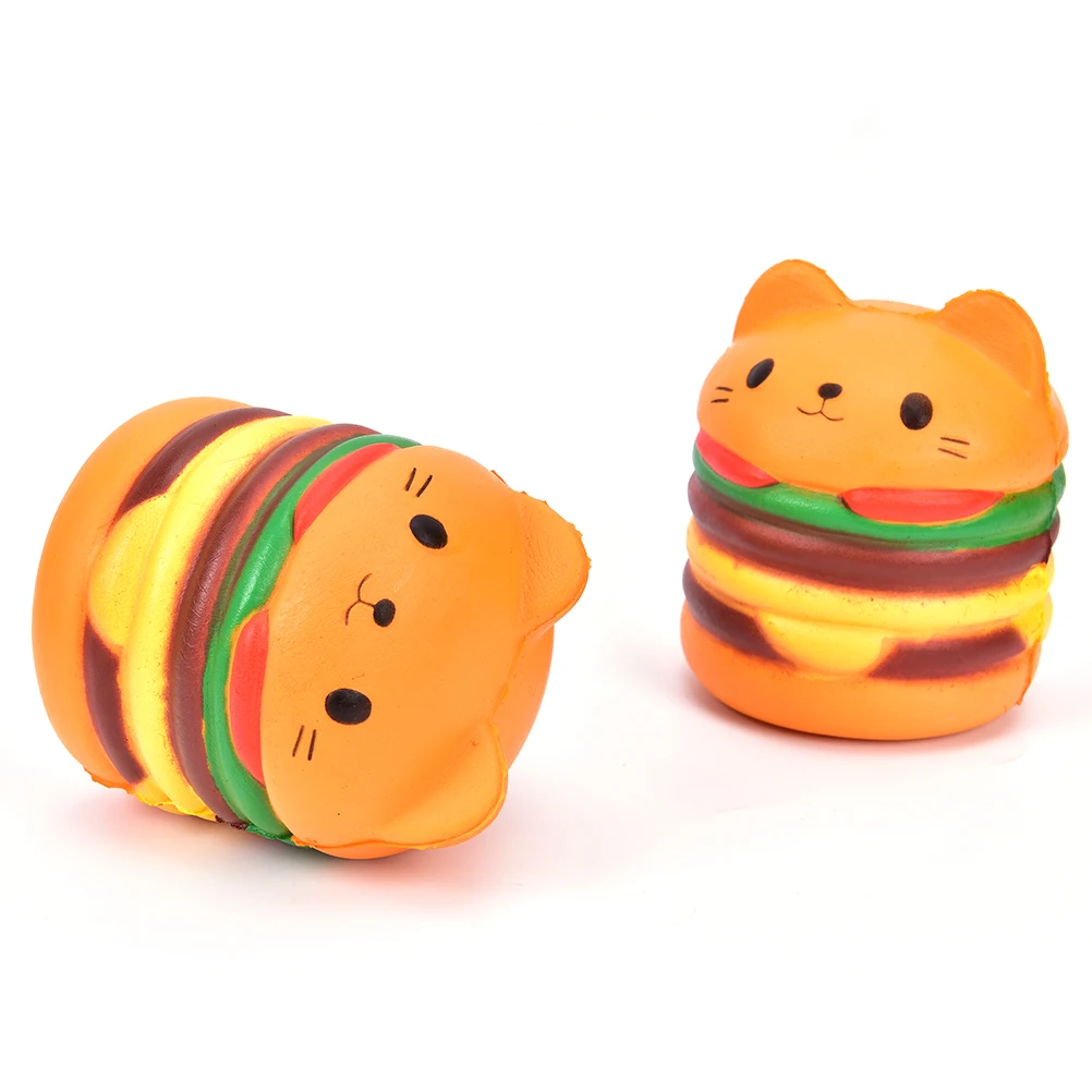 Jumbo мягкими игрушками детей замедлить рост Antistrss игрушка кошка гамбургер картофель Squishies стресса игрушка телефон ремешок
