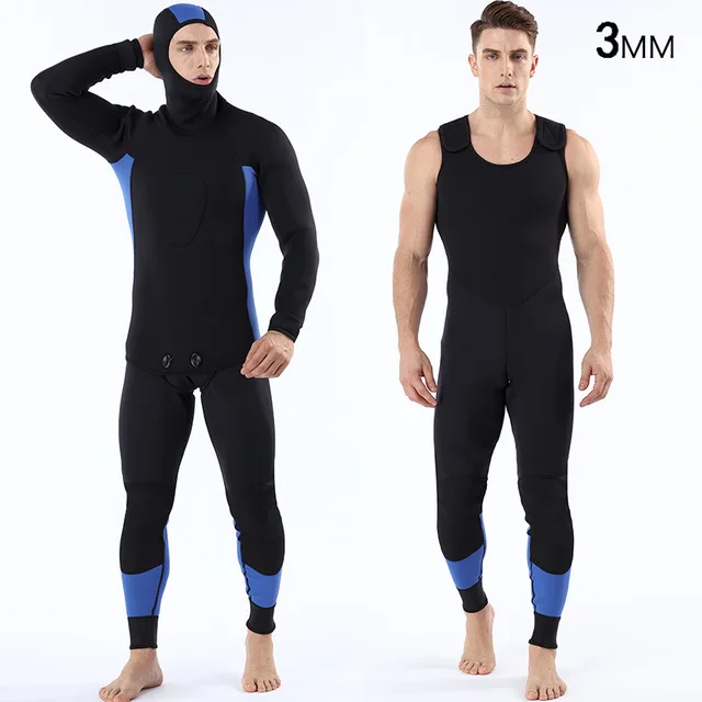 3mm Thickened Elastic Neoprene Wetsuit Two Pieces Split Type Full Body Divingde Diving Suits For