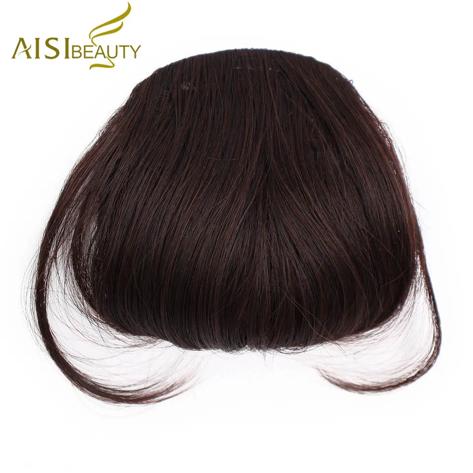 

AISI BEAUTY Synthetic Bangs Natural Brown Blond Black Fake Fringe Clip In Bangs for Women Blunt Long Hair Extensions Flase Hair