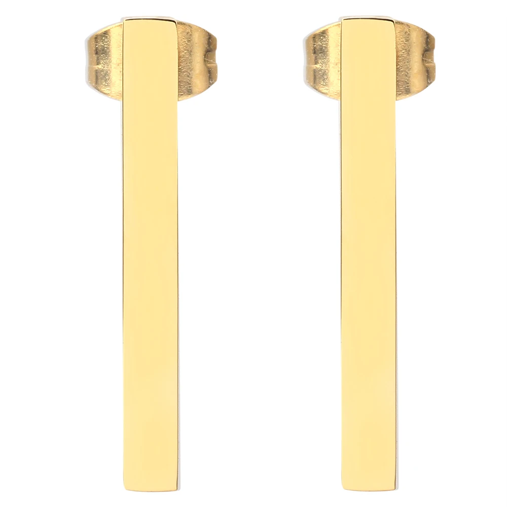 

Personalized New Fashion Earrings Brinco Simple T Bar Stud Earrings Jewelry for Women Korean Mariage Gifts