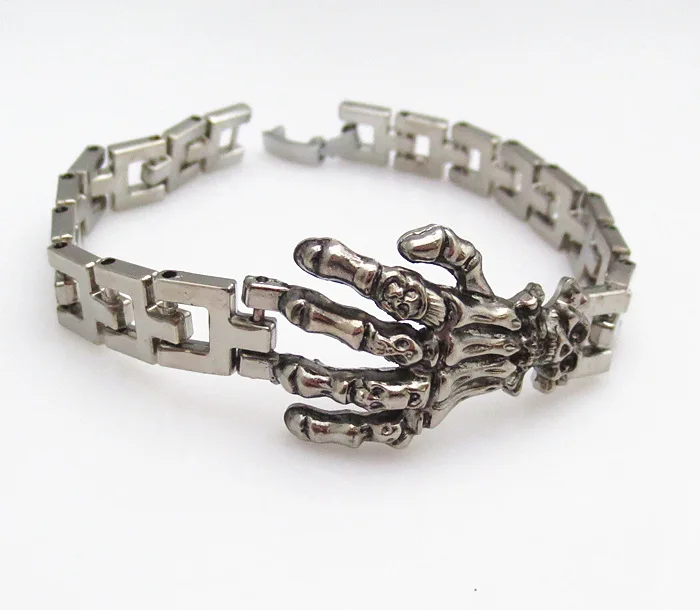 Новинка панк металлический готический браслет скелет браслеты pulseras Pulseira мужские