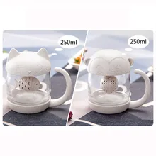 Милый Кот Маленькая обезьяна стеклянный фильтр кофейный стакан со съемным экстрактором пузырьков#4Q10