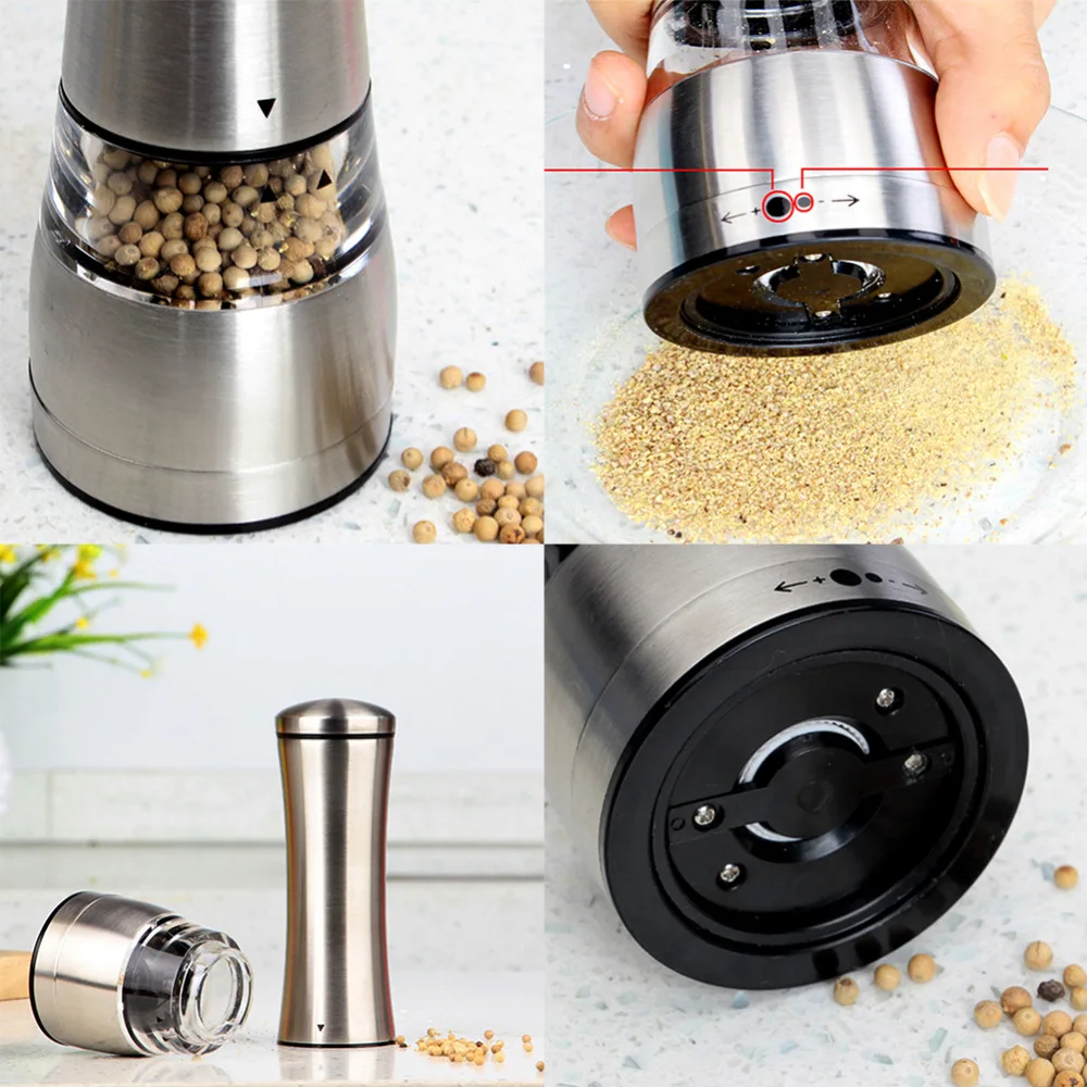 

Stainless Steel Manual Salt Spice Pepper Corn Pea Bean Coffee Mill Grinder Muller Cutter For Cooking Kitchen Gadget