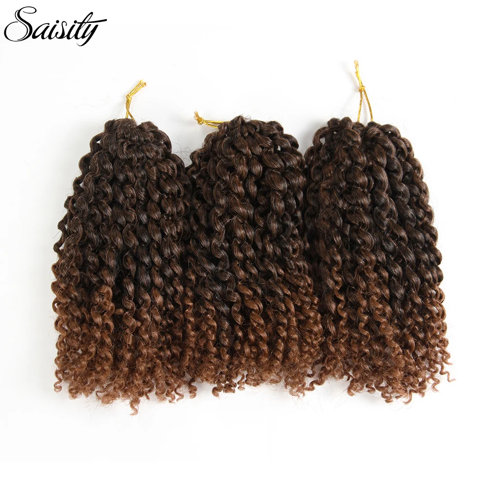 Saisity crochet braid hair marlybob curly crochet hair braiding hair synthetic ombre hair extensions afro kinky curly african